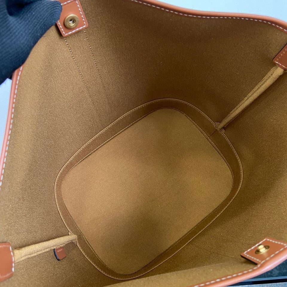 Celine Medium Bucket IN Triomphe Canvas And Calfskin 27cm/10.6in Tan Color 12500 DKK view 8