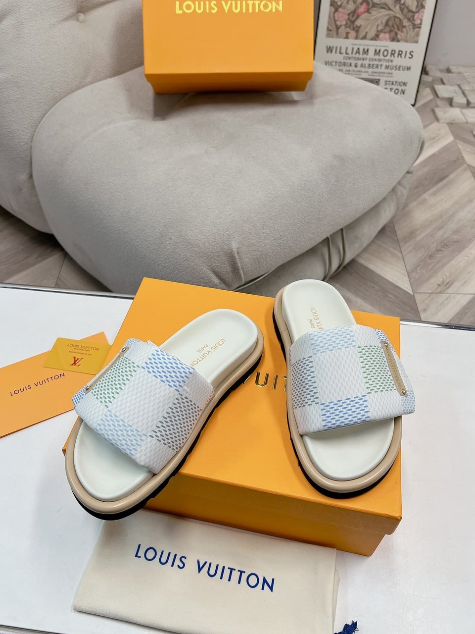Louis Vuitton Pool Pillow Flat Comfort Mule Sandals Light Blue 1Actwm view 8
