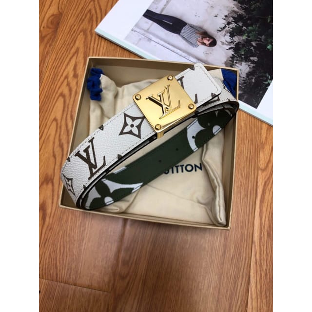 Louis Vuitton Iconic 30mm Reversible Belt M0149 White/Green