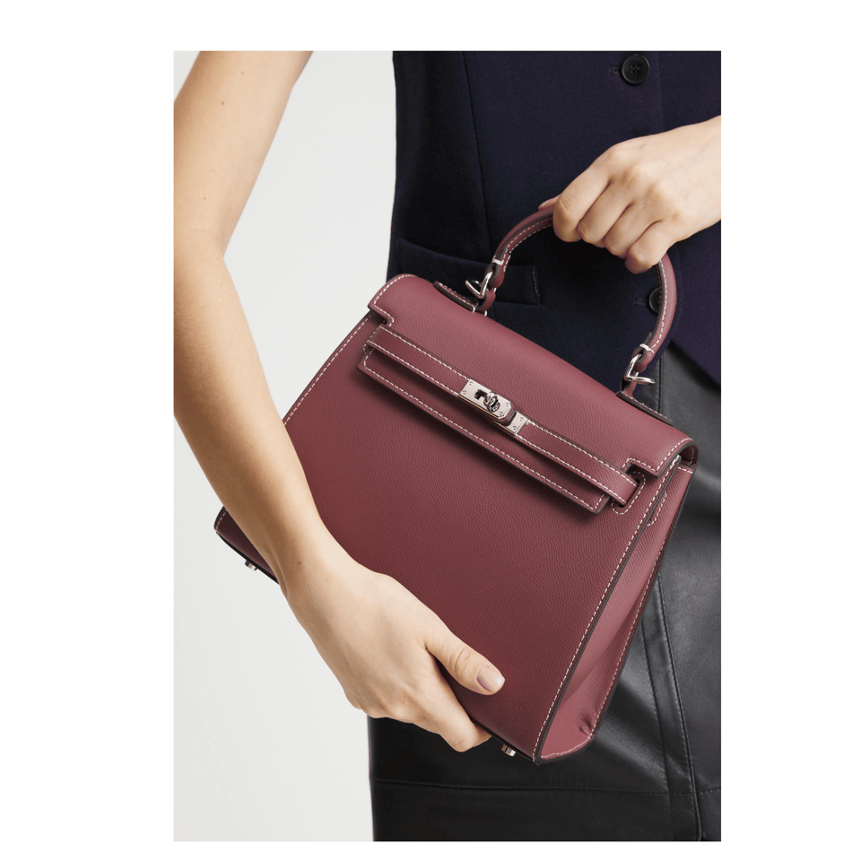 Hermes Kelly 25 Bag In Burgundy Epsom Leather For Women 25cm/10in view 6