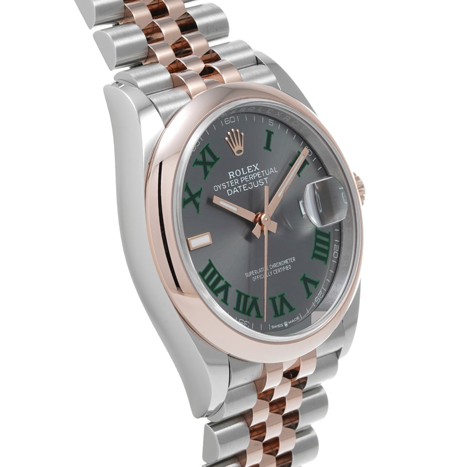 [Superclone] Rolex Datejust 36mm Slate Dial Everose Smooth Jubilee 126201 view 4