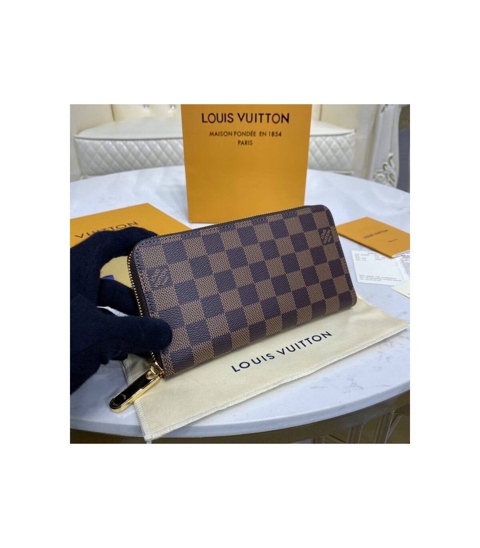 Louis Vuitton Damier Ebene Zippy Wallet Pink view 3