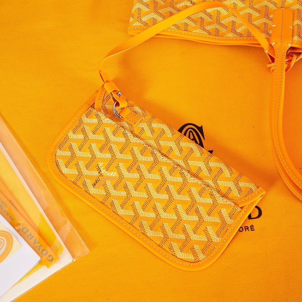 Goyard Saint Louis Pm 34Cm Yellow Canvas Chevroches Calfskin view 6