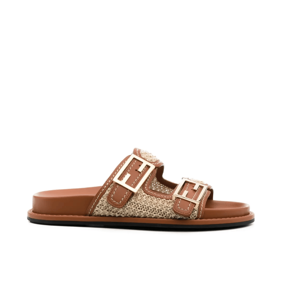 Fendi Feel Leather Sandals Brown 8X8326Ao0Df1Lr0 view 2