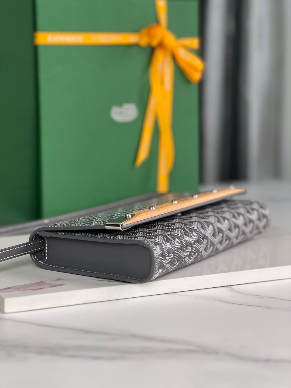 Goyard Monte-Carlo Pm Clutch 25 Cm Gray Goyardine Canvas view 5