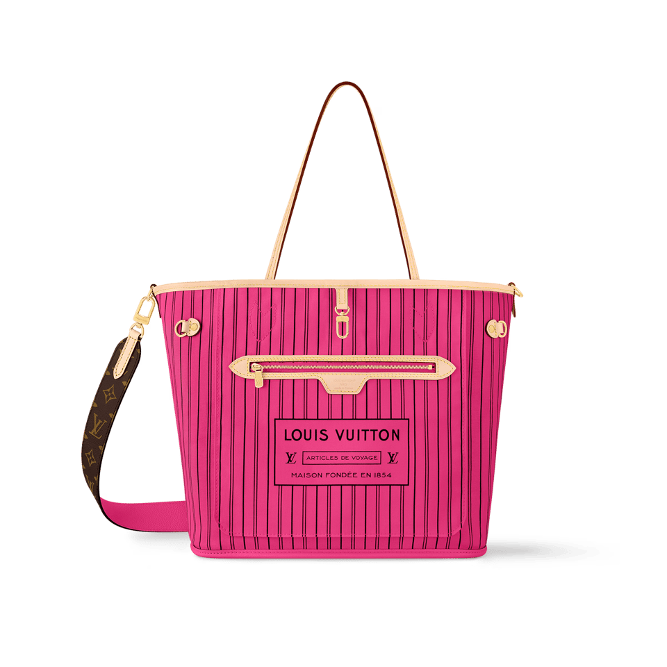 Louis Vuitton LV Neverfull Bandoulière Inside Out Mm Rose 31Cm M12257