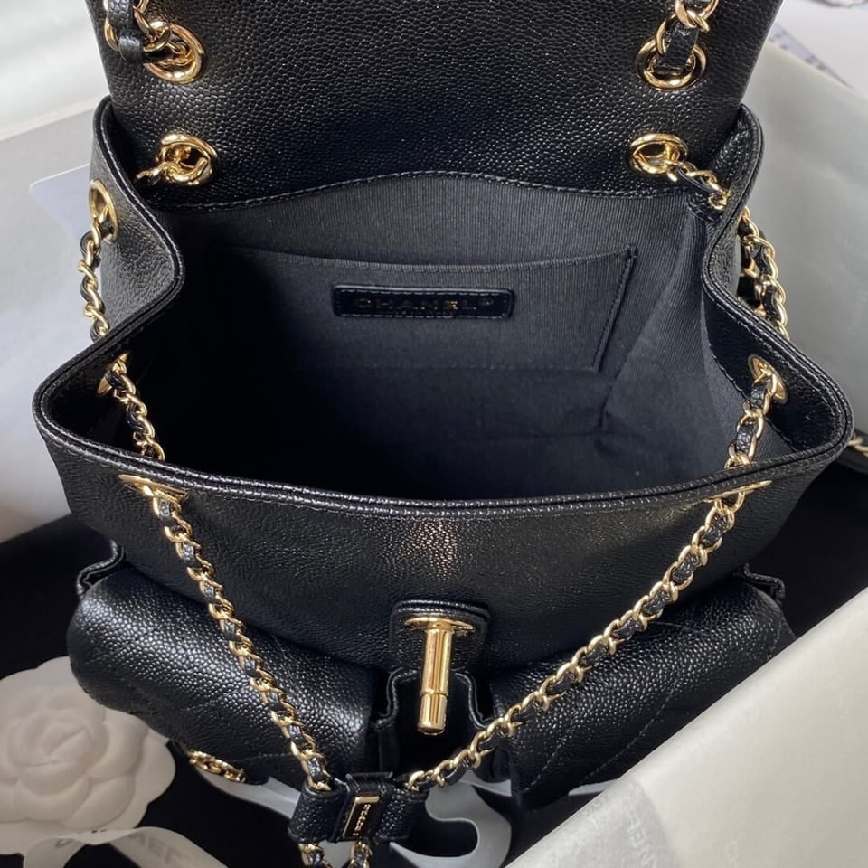 Chanel Small Duma Backpack Caviar Calfskin 19cm/7.5in view 10