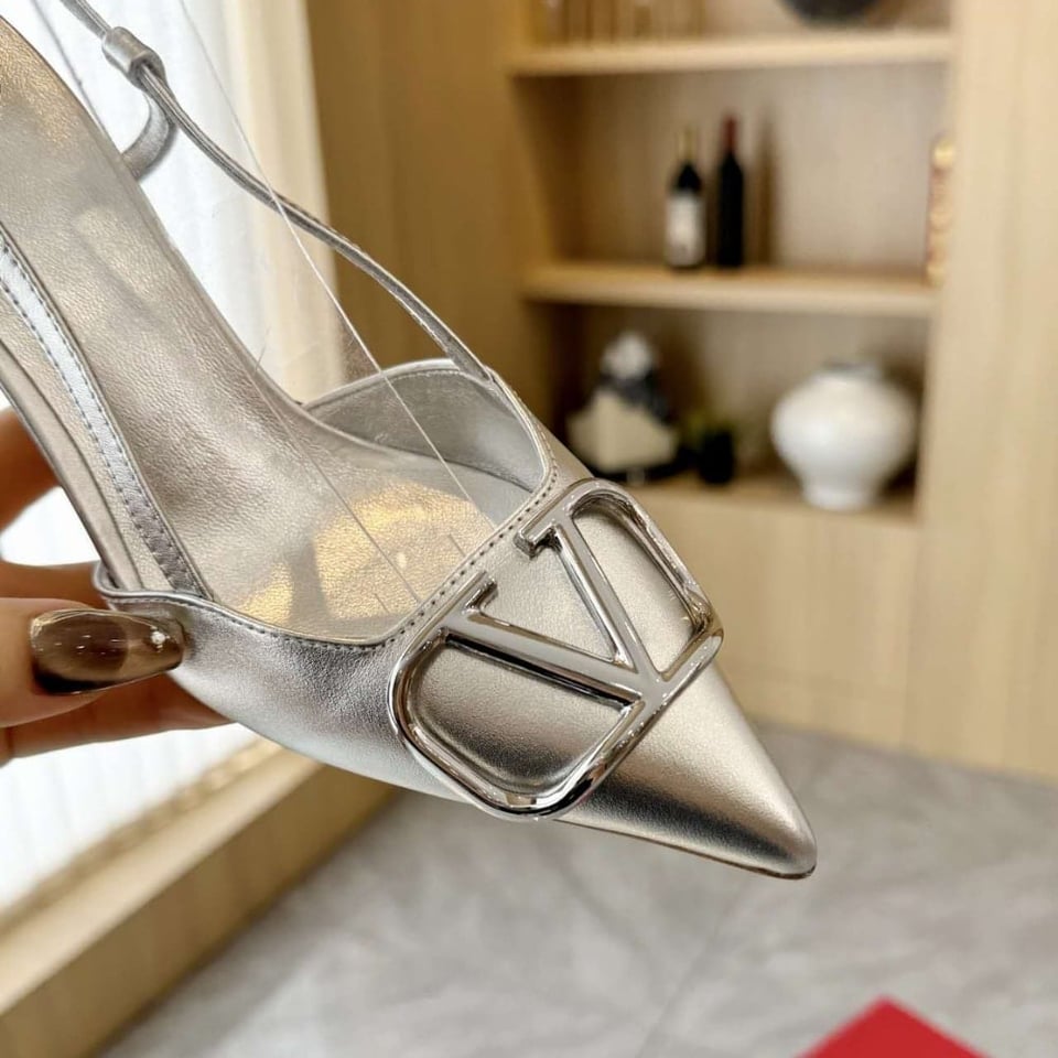 Valentino Vlogo Signature Slingback Pump In Silver 3W0S0R01Yjs S13 view 5