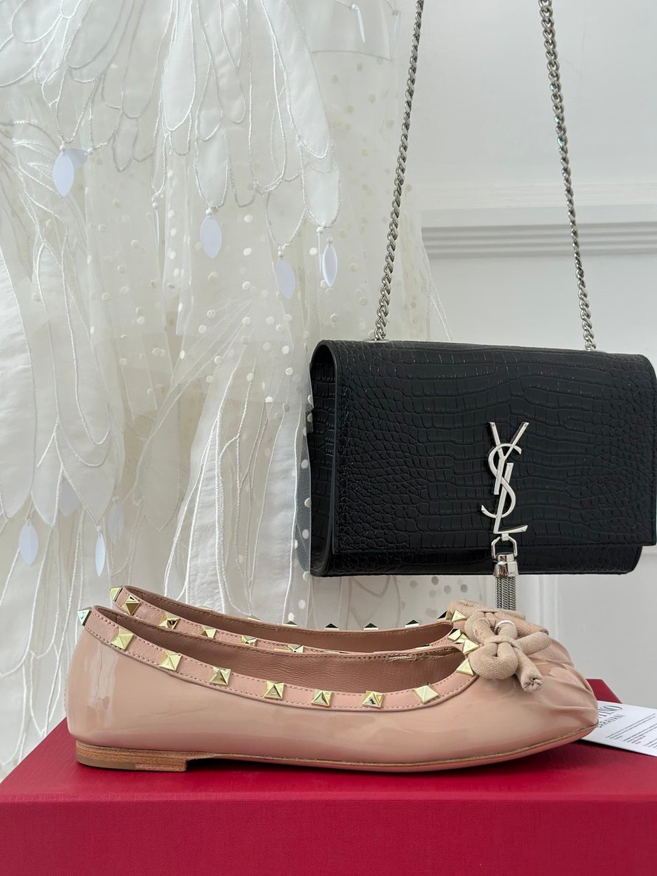 Valentino Garavani Rockstud Patent Leather Ballerina Rose Cannelle 3W2S0Hq5Vnw Gf9 view 11