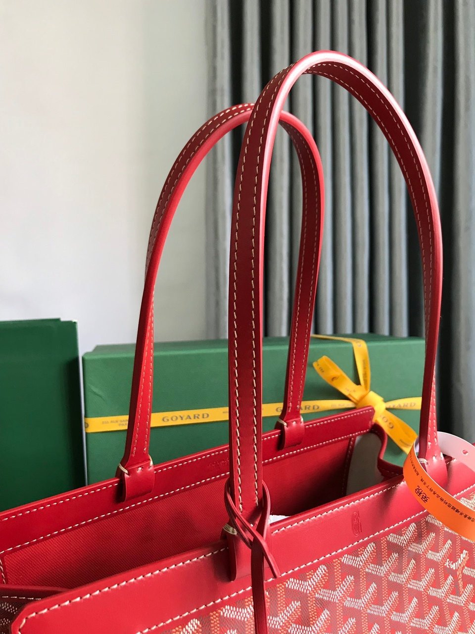 Goyard Bellechasse Biaude Pm Bag 36cm Classic Red Goyardine Canvas And Calfskin Trim view 3