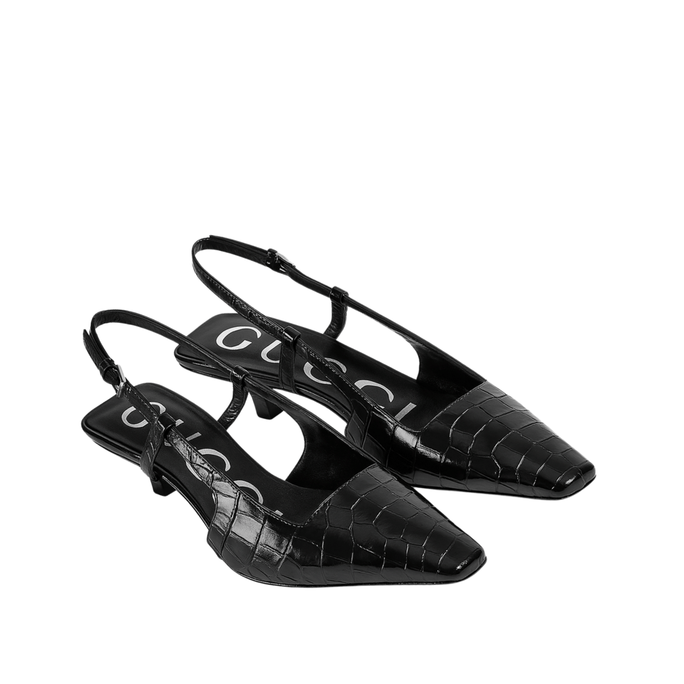 Gucci Women?S Crocodile Print Pump Black 674666 Ukq00 1000 view 2