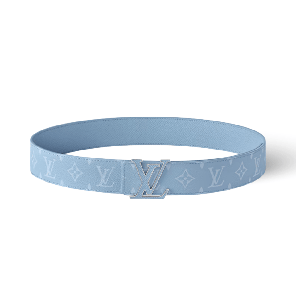 Louis Vuitton LV Initiales Two Sides 40mm Reversible Men Belt Blue M8965T