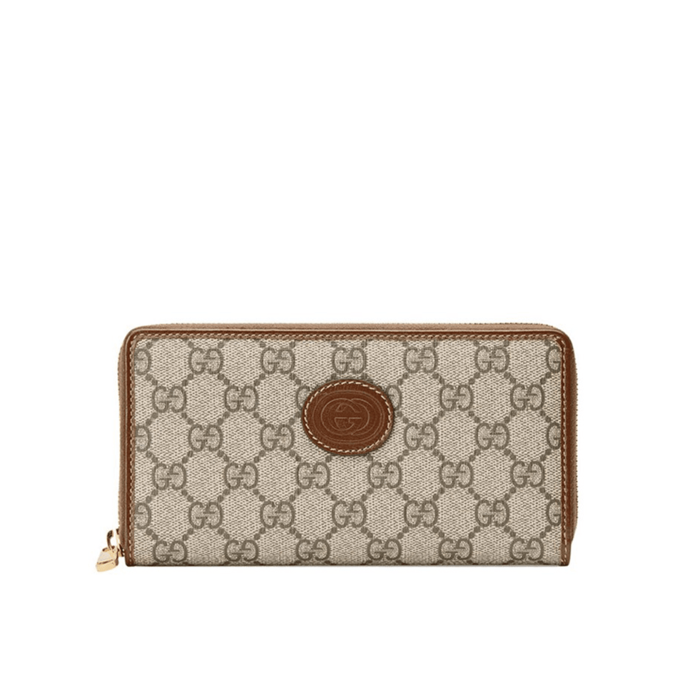 Gucci Ophidia GG Zip Around Wallet With Interlocking G Brown 8in/19cm For Men view 2
