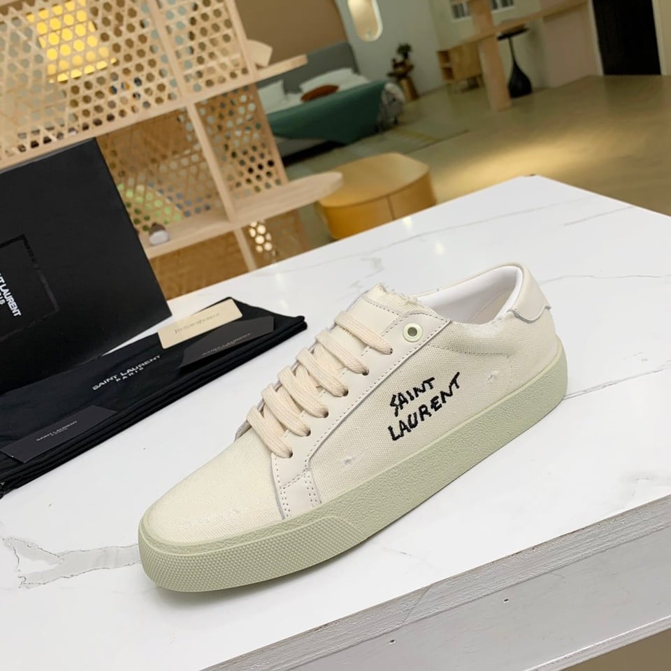 Saint Laurent Court Classic Embroidered Sneakers White 610648Gup109113 view 9