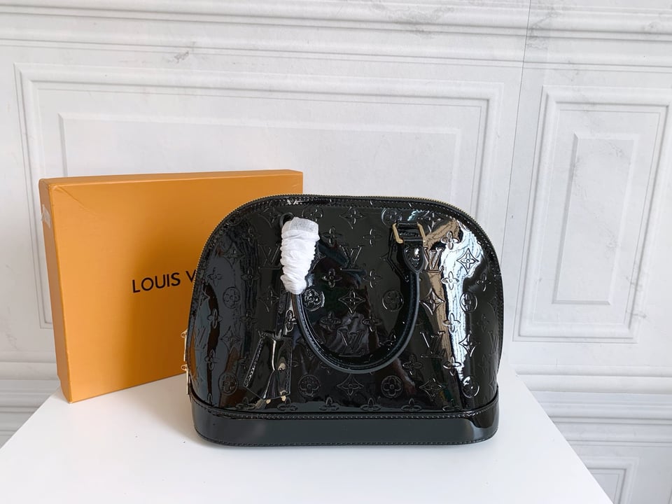 Louis Vuitton Alma Bb Monogram Vernis Leather Black 25Cm view 4
