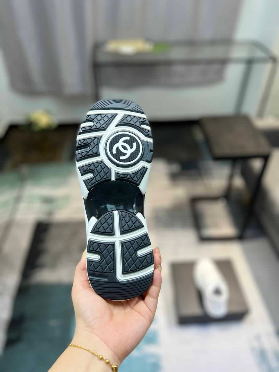 Chanel Cc Embossed Logo Suede White view 9
