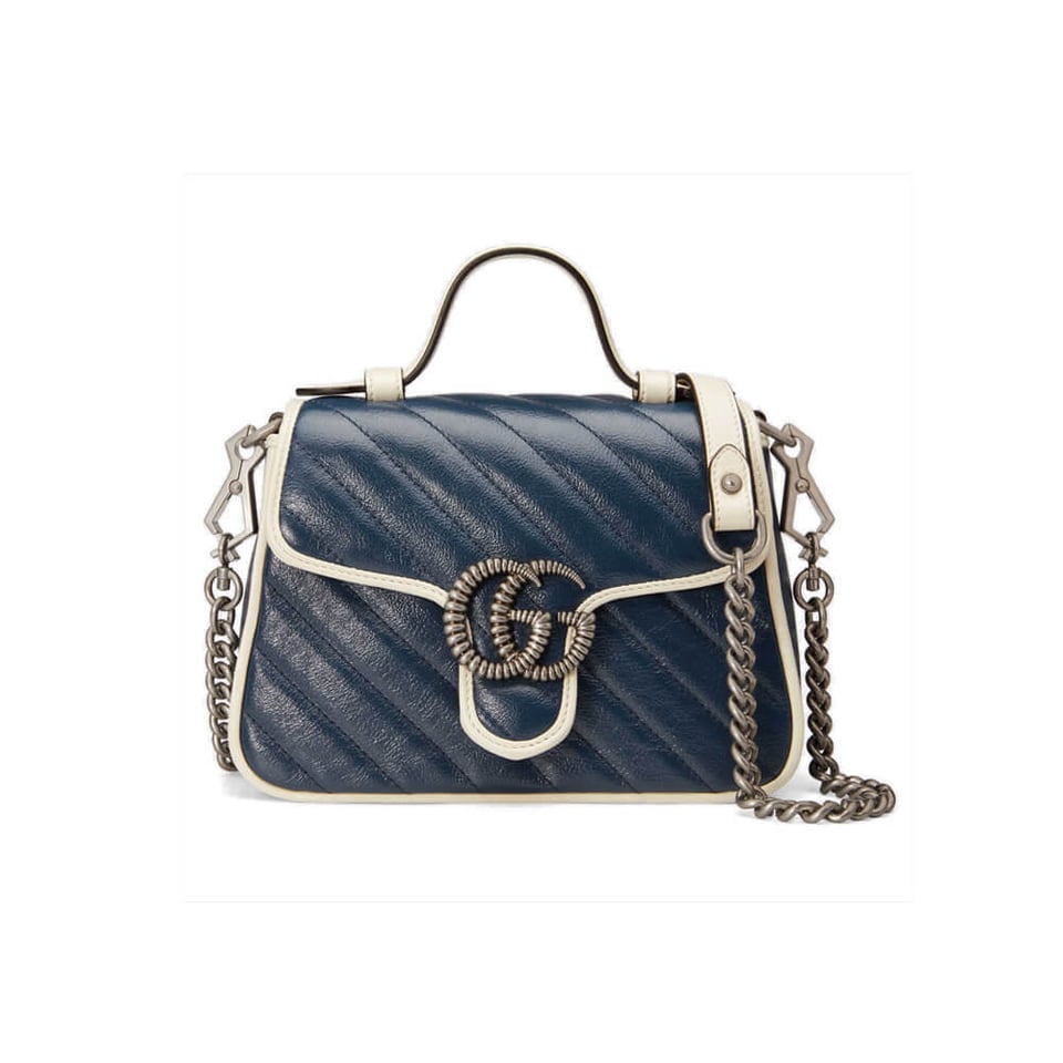 Gucci GG Marmont Mini Top Handle Bag Blue view 2