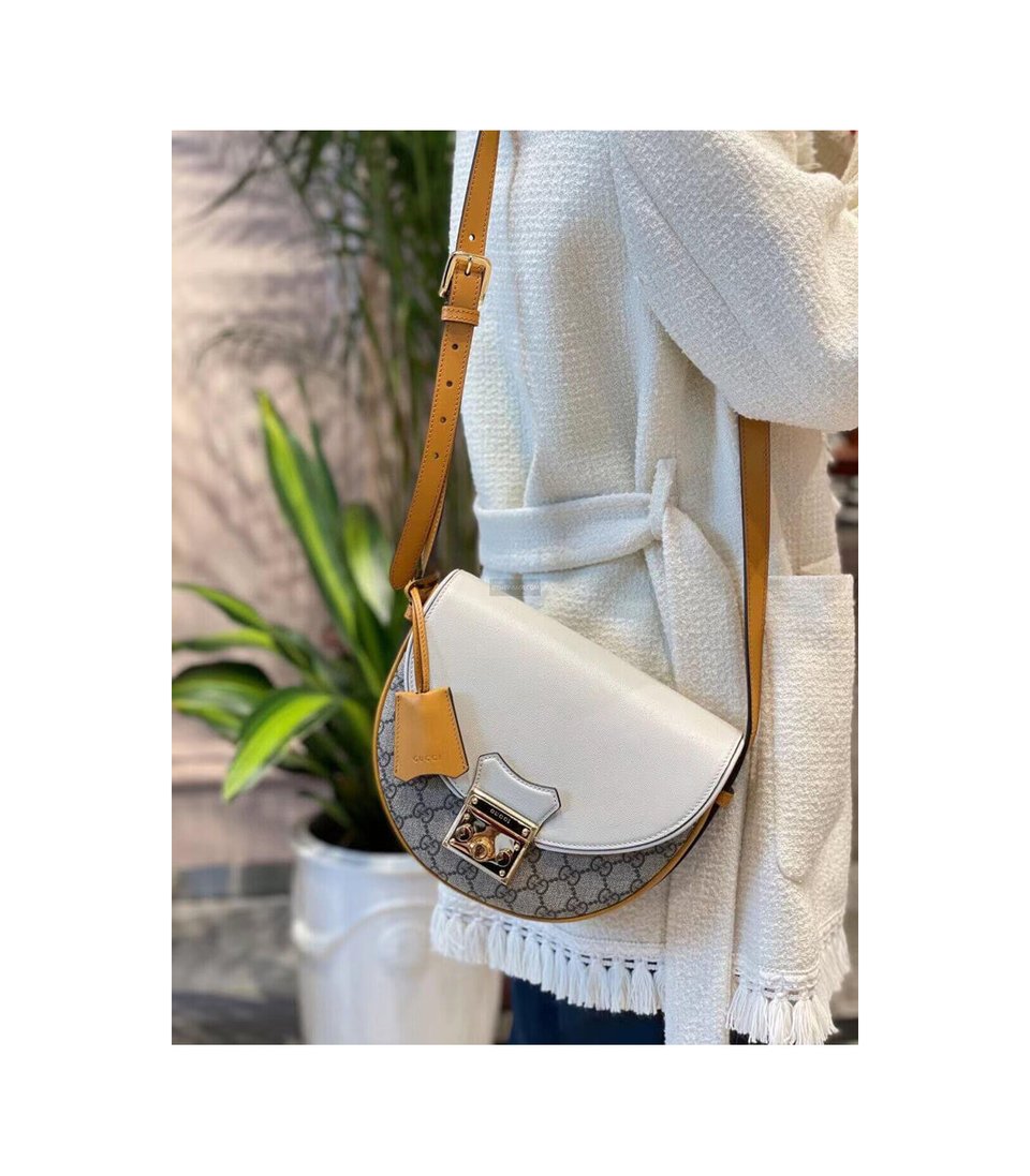 Gucci Padlock Small Shoulder Bag White view 4