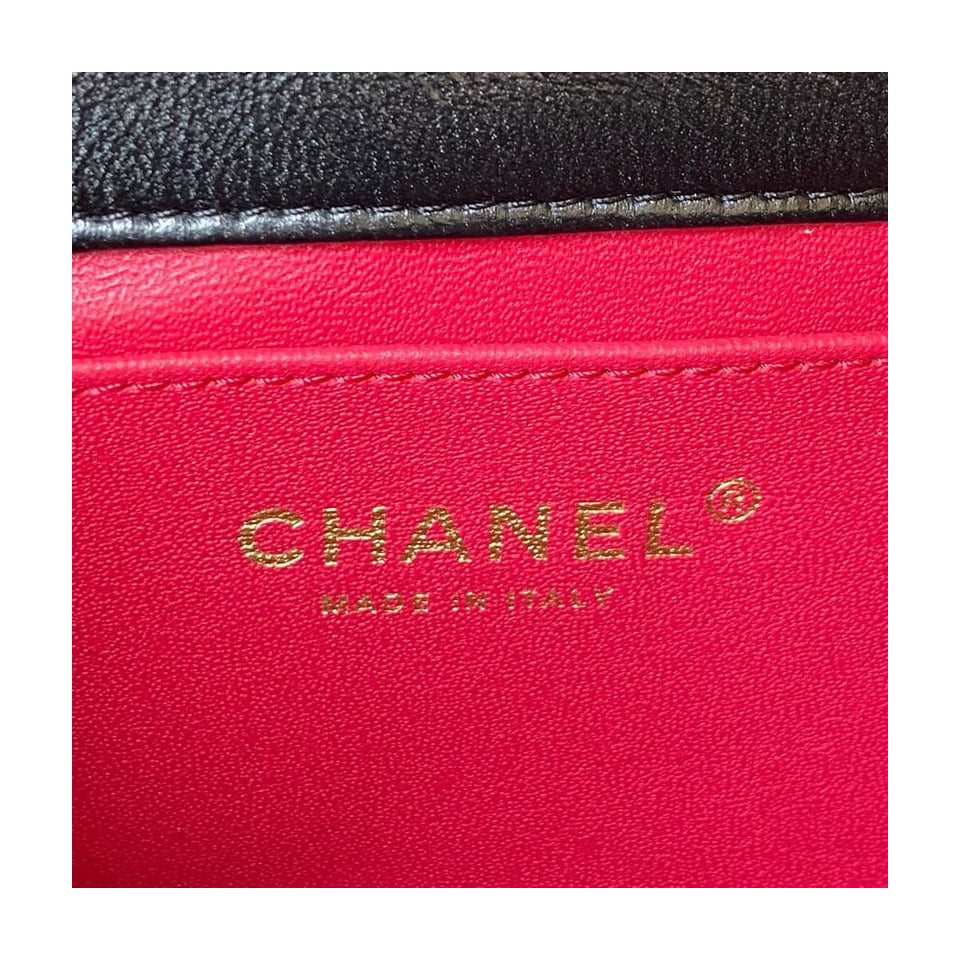 Chanel Mini Flap Bag in Lambskin with Enamel CC view 11