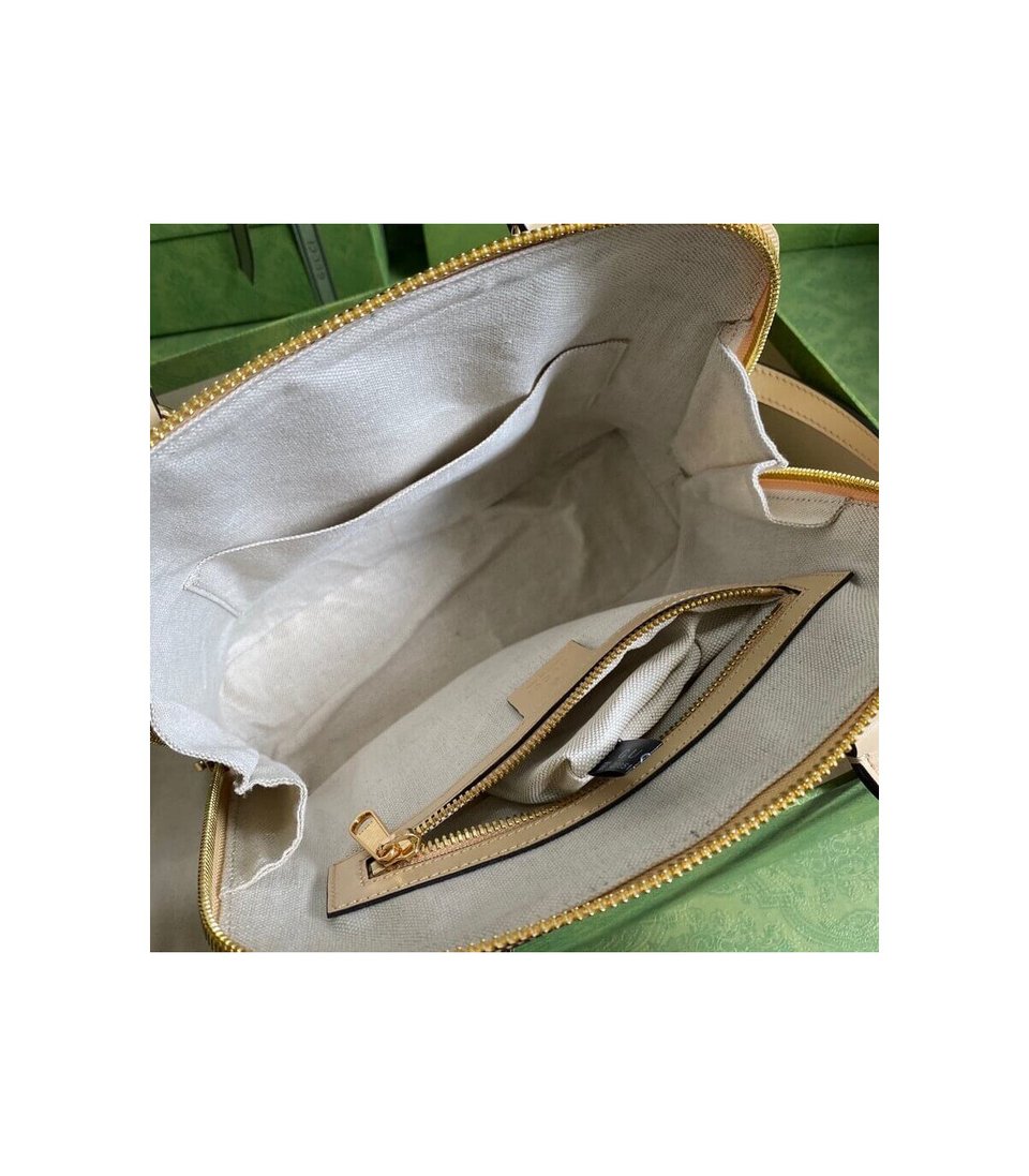 Gucci Horsebit 1955 Small Top Handle Bag in Wheat Leather view 8