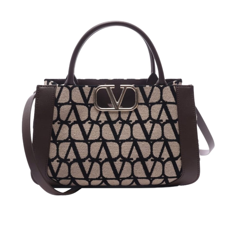 Valentino Garavani Medium Toile Iconographe Handbag Black 25Cm