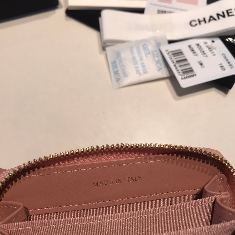Chanel Zipped Caviar Purse 11 Peach Calfskin Gold Icon view 10