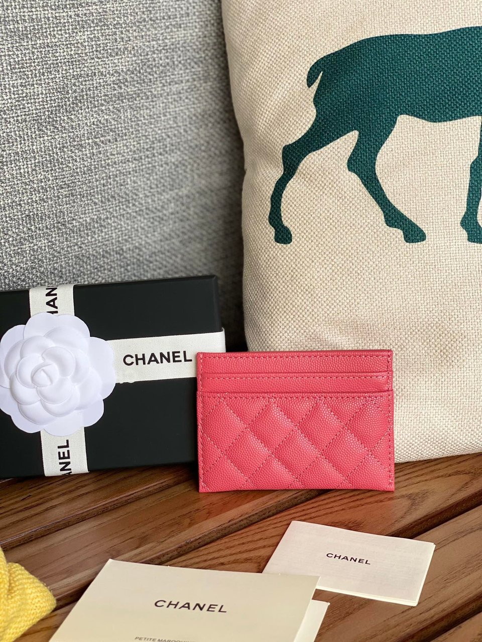 Chanel Boy 11Cm Card Holder Red Caviar Gold Hardware view 6