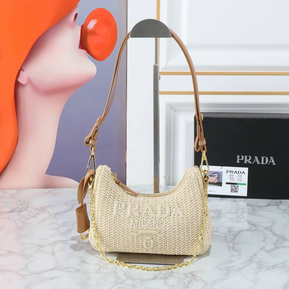 Prada Re Edition Crochet Bag Natural 22Cm view 11