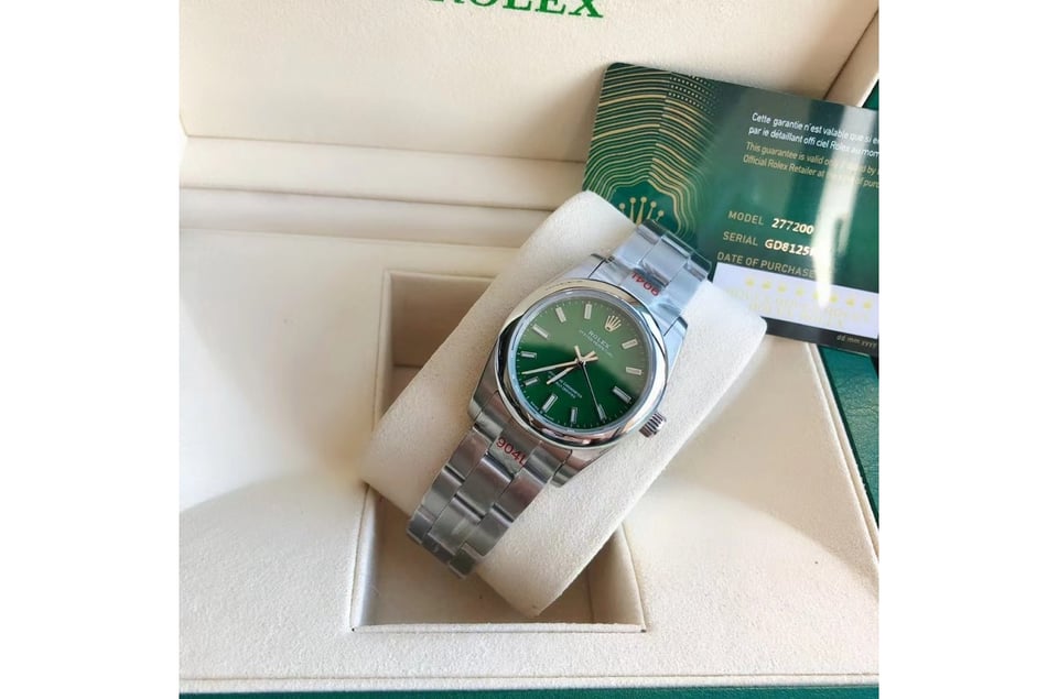 Rolex Oyster Perpetual 31/41mm SS/SS Green/Stk view 6