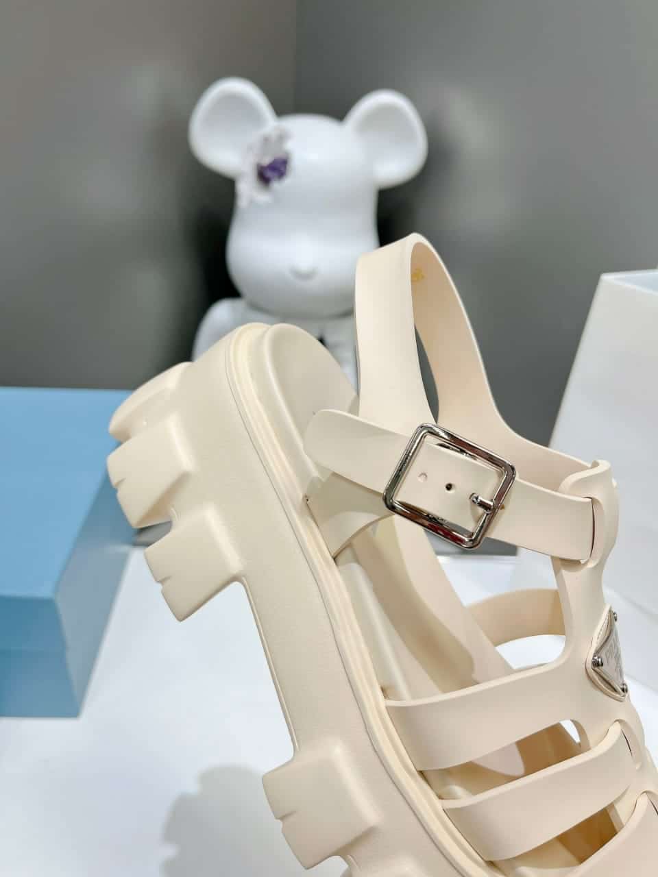 Prada Rubber Monolith Sandals Quartz 1X853M 3Lkk F0482 F Dd55 view 7