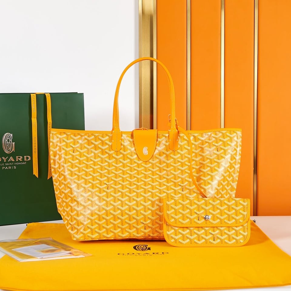 Goyard Saint Louis Pm 34Cm Yellow Canvas Chevroches Calfskin view 11
