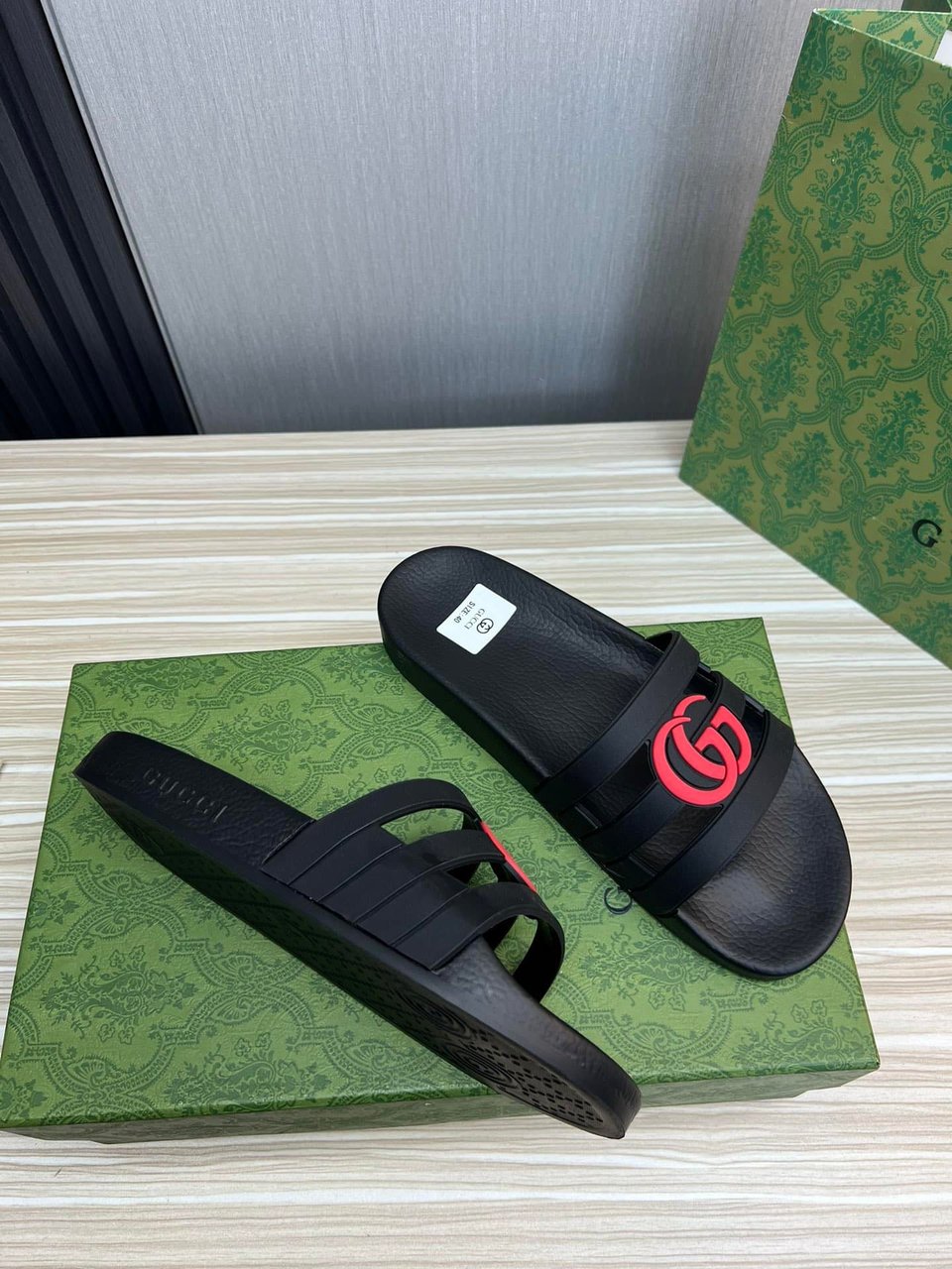 Gucci Slippers Sandals Mules Summer With Gg Logo Red view 7