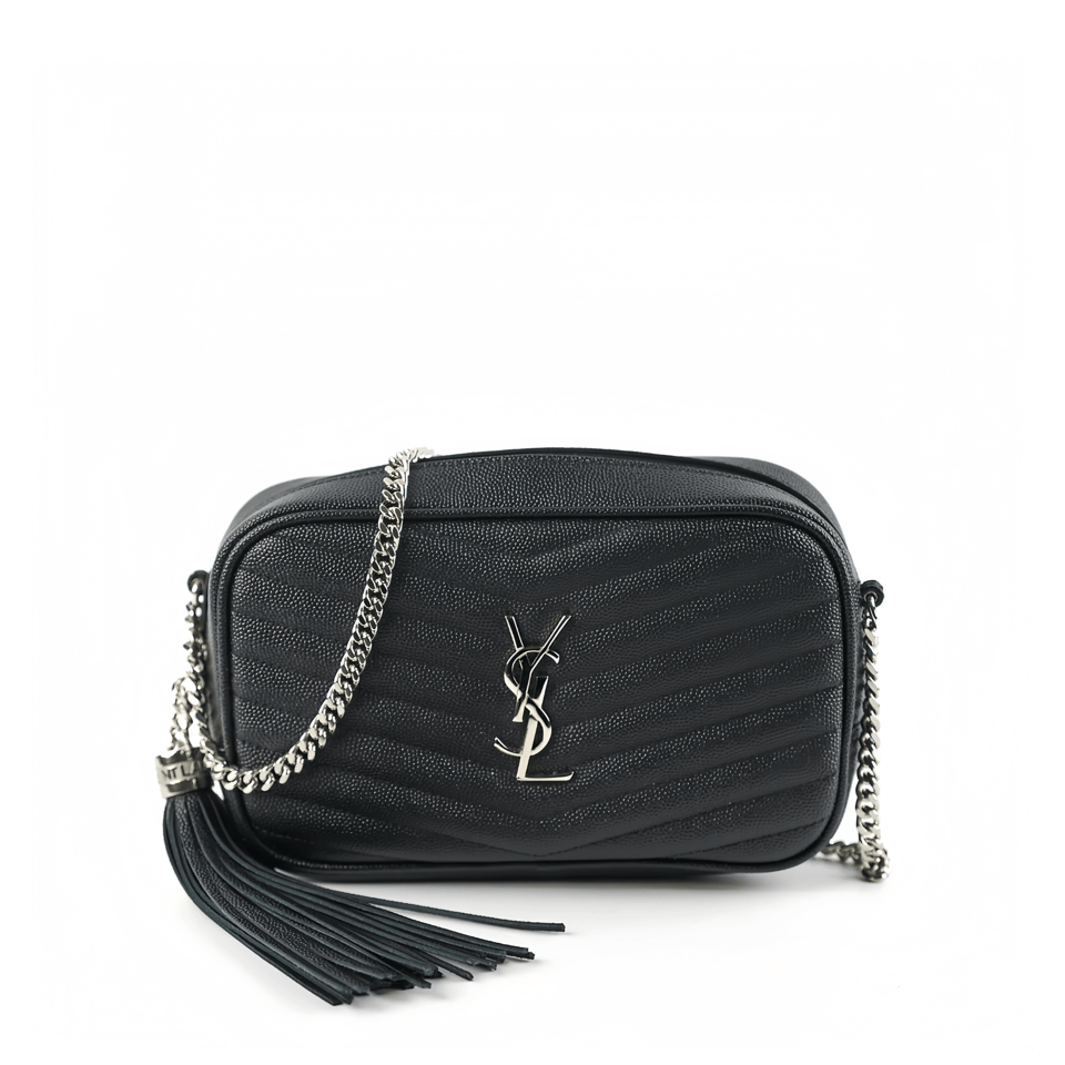 Saint Laurent Lou Camera Bag In Quilted Noir Leather Black 18Cm view 2