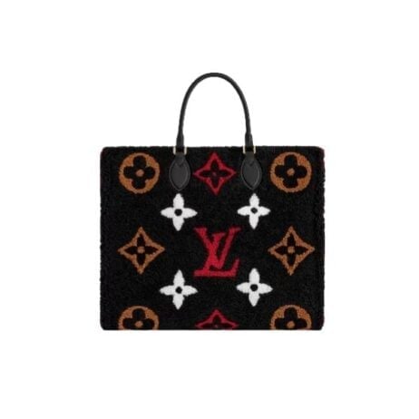 Louis Vuitton Onthego Monogram Teddy Fleece Black And Red 40Cm view 2