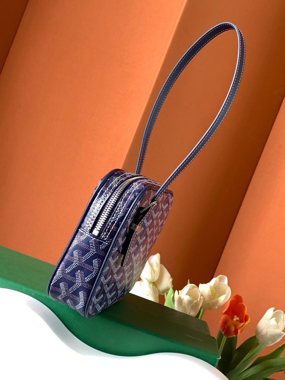 Goyard Yona Bag Coated MM 21Cm Navy Blue Canvas view 10