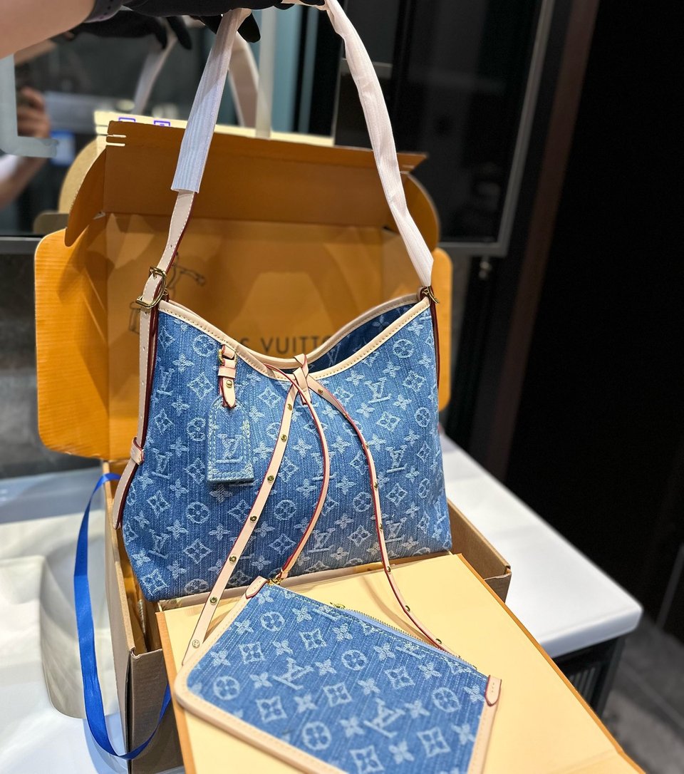 Louis Vuitton Carryall Pm Denim Blue 28Cm view 3