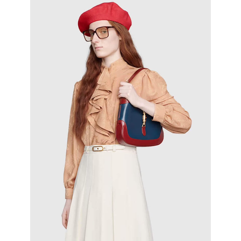 Gucci Jackie 1961 Small Shoulder Bag in Navy Leather 28cm view 3