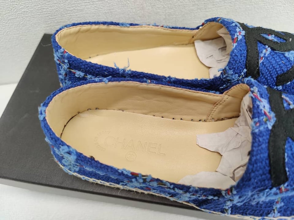 Chanel Espadrilles Cotton Tweed And Grosgrain Blue G29762 Y56424 K5509 view 8