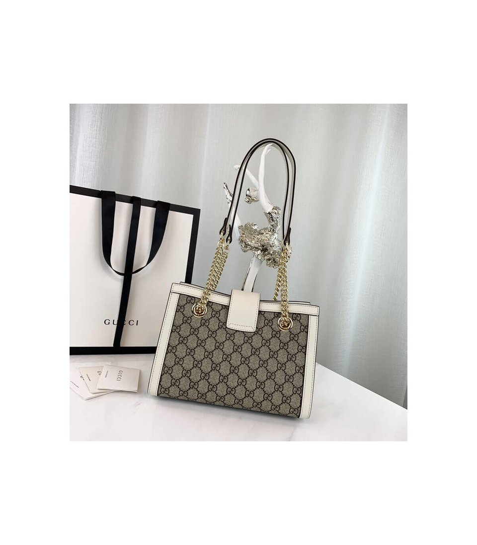 Gucci GG Supreme Padlock Small Shoulder Bag White view 7