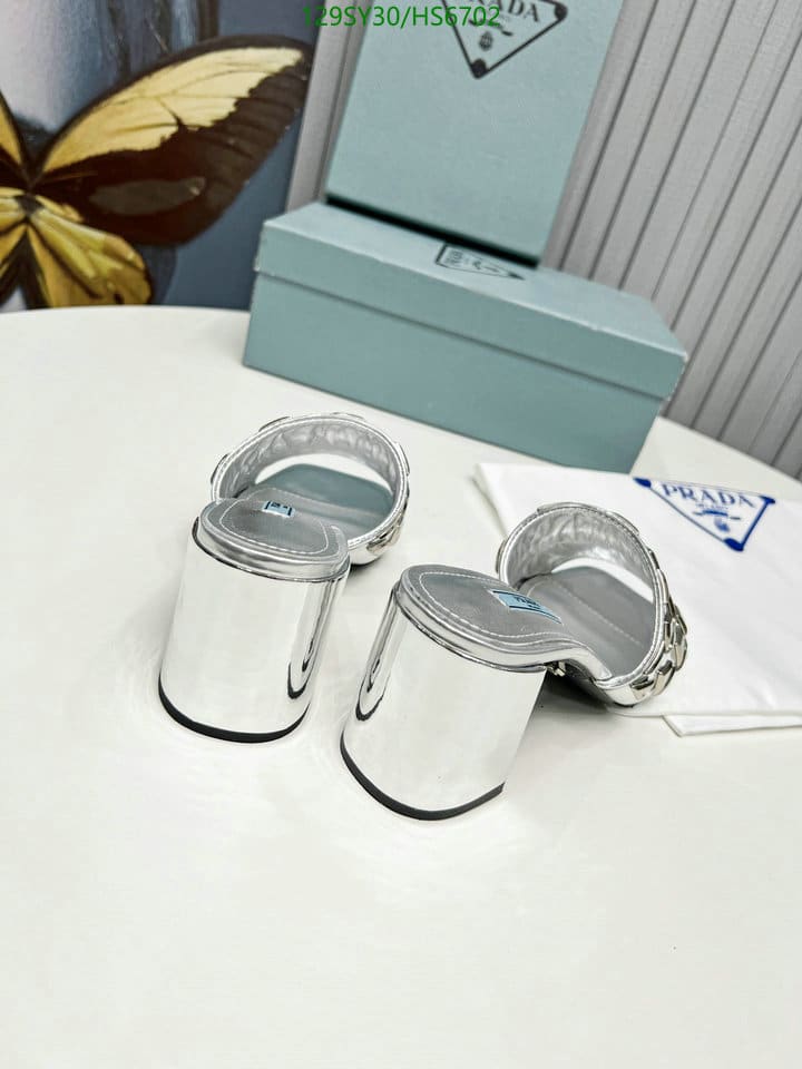 Prada Studded Metallic Leather Mules Silver view 9