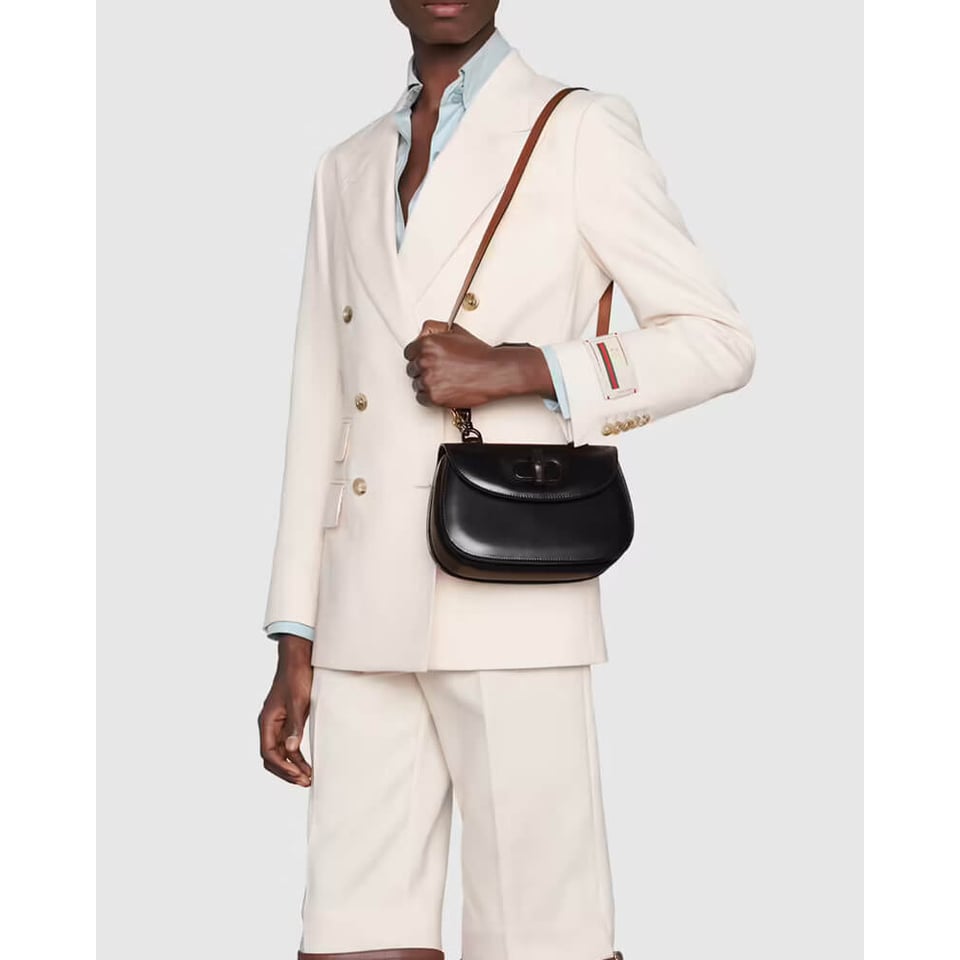 Gucci Small Top Handle Bag with Bamboo Black view 4