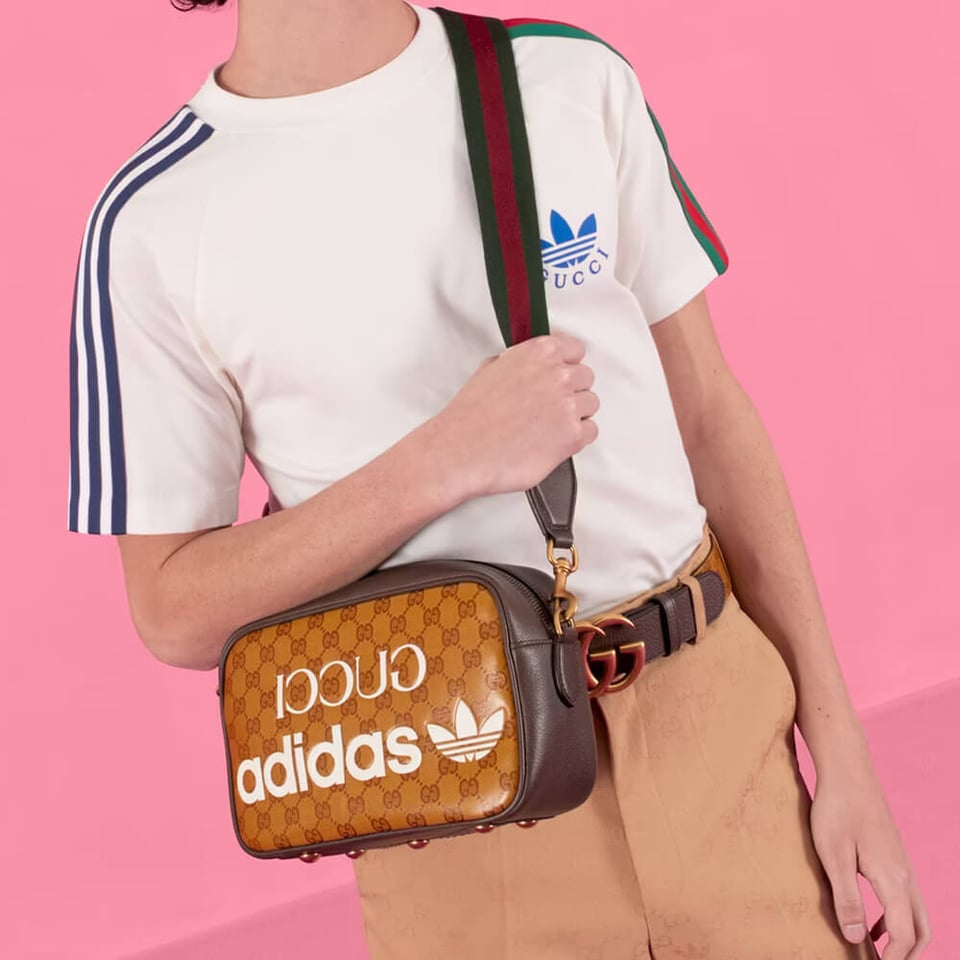 adidas x Gucci Small Shoulder Bag in GG Crystal Canvas view 3