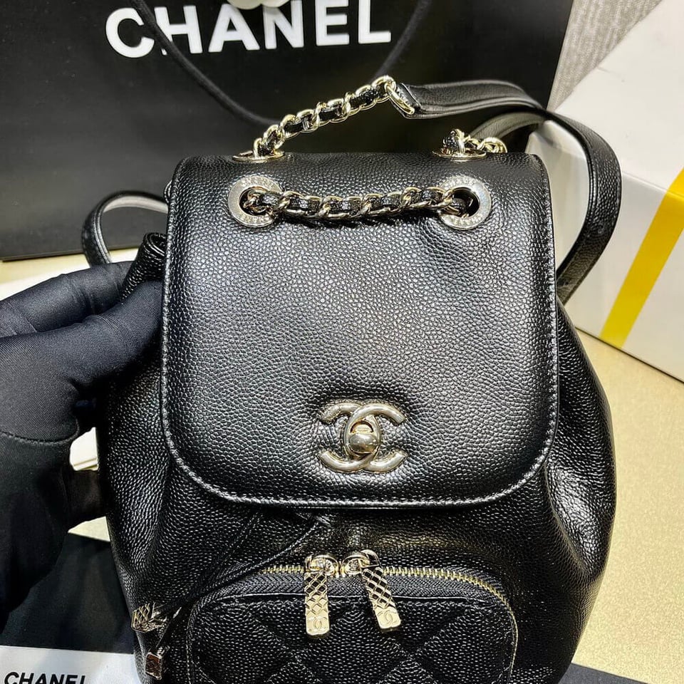 Chanel Business Affinity Mini Backpack in Black Caviar 25.4cm view 10