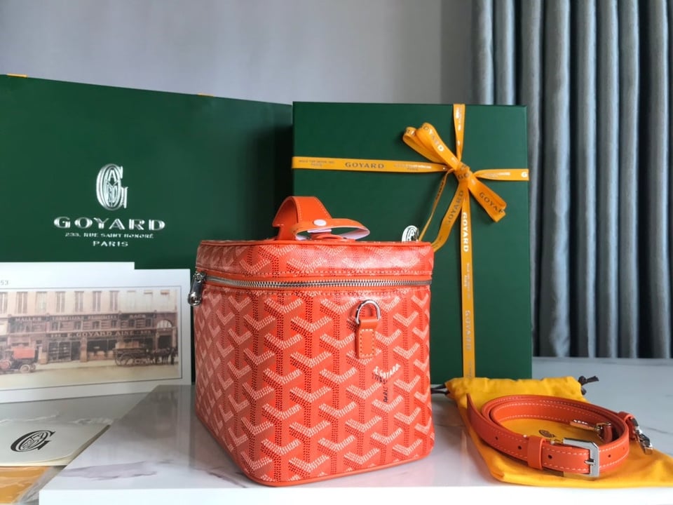 Goyard Muse Vanity Case 20 Cm Orange Goyardine Canvas view 5