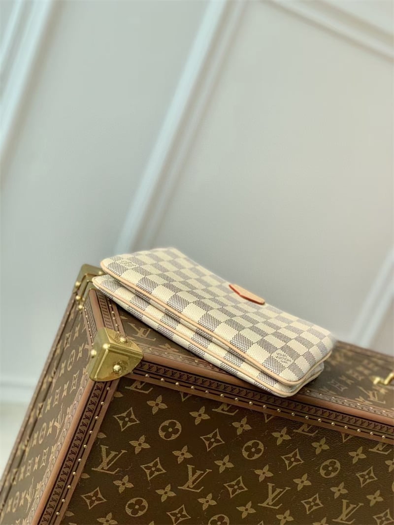Louis Vuitton Damier Azur Double Zip Pochette 20Cm N60460 view 6