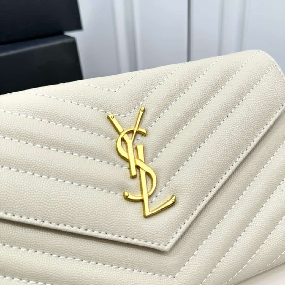 Saint Laurent Classic Cassandre Chain Wallet Bag White 24Cm view 7