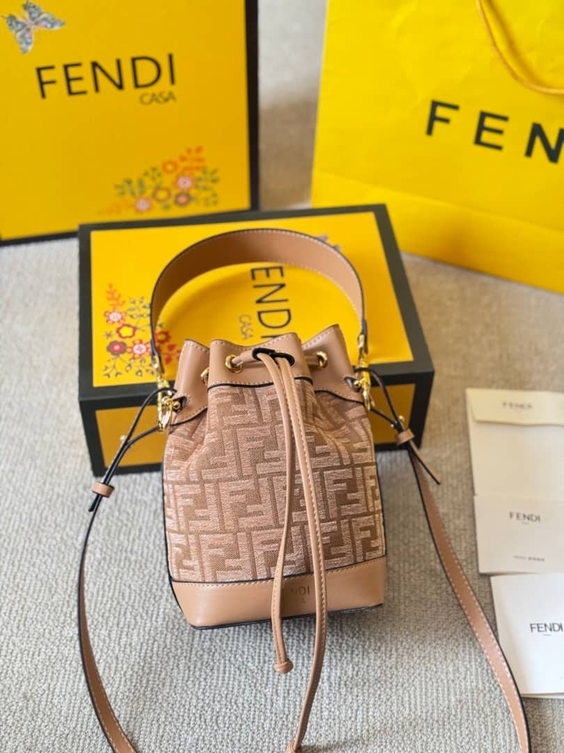 Fendi Mon Tresor Canvas Bag With Ff Embroidery 23Cm view 7