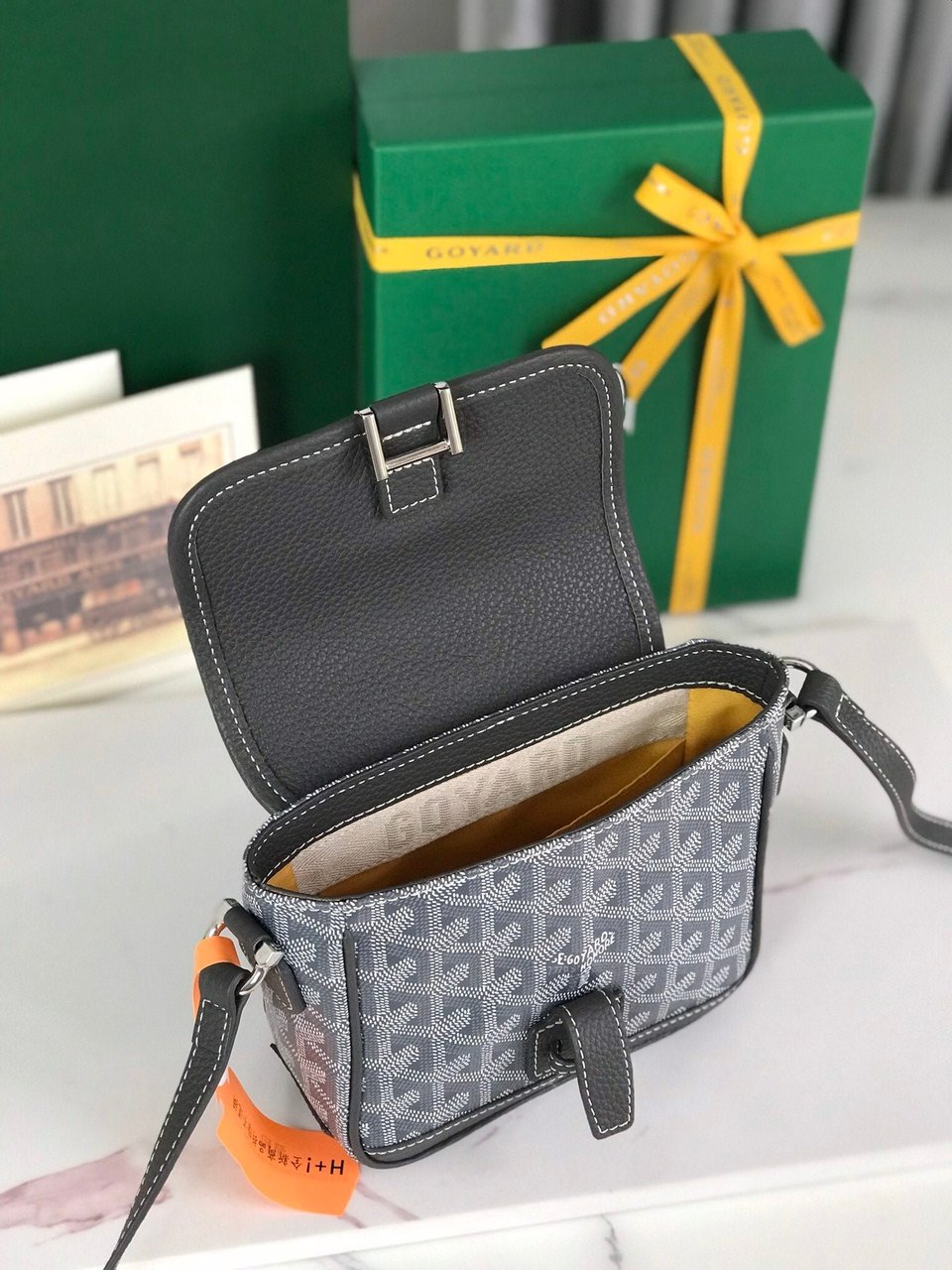 Goyard Grand Bleu 16 Cm Gray Goyardine Canvas And Lambskin view 7