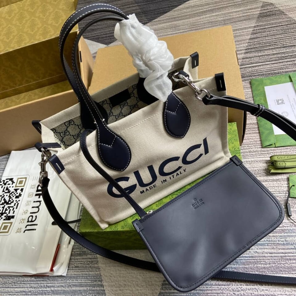 Gucci Mini Tote Bag With Gucci Print view 13