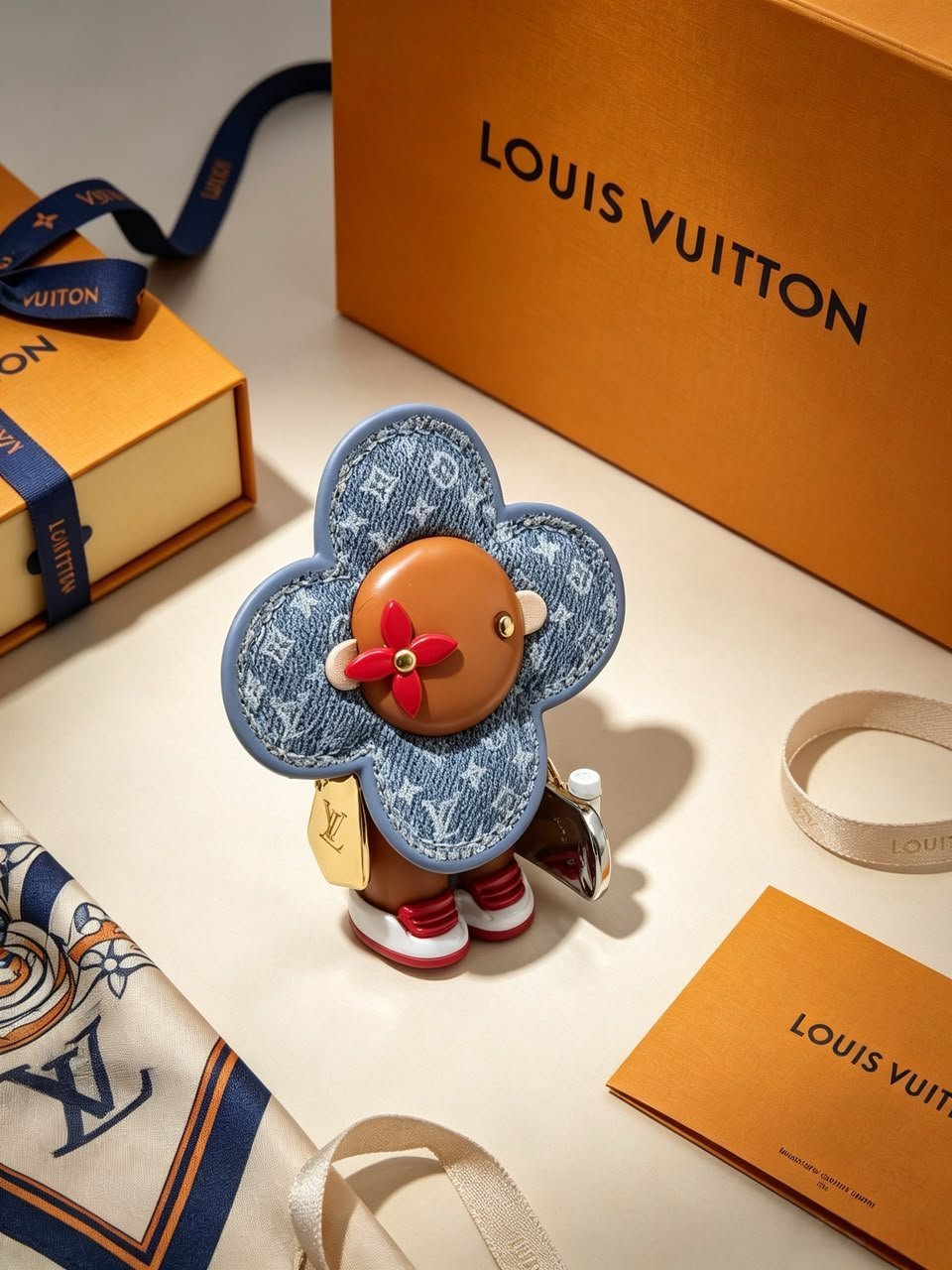 Louis Vuitton Vivienne Skateboard Denim Monogram Keychain 13.5cm/5.3in view 2